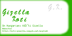 gizella koti business card